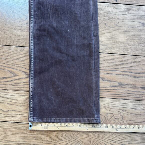 FREE PEOPLE Tinsley Baggy High Rise Flocked Jeans / Chocolate Brown SZ 30 - Picture 13 of 15